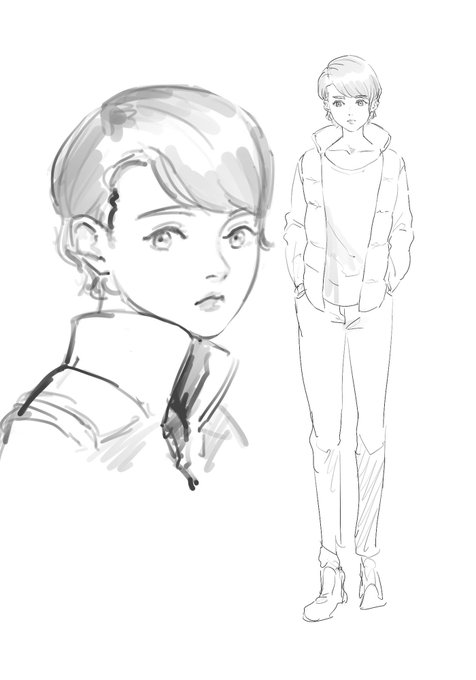 描いてて性別わからなくなった 