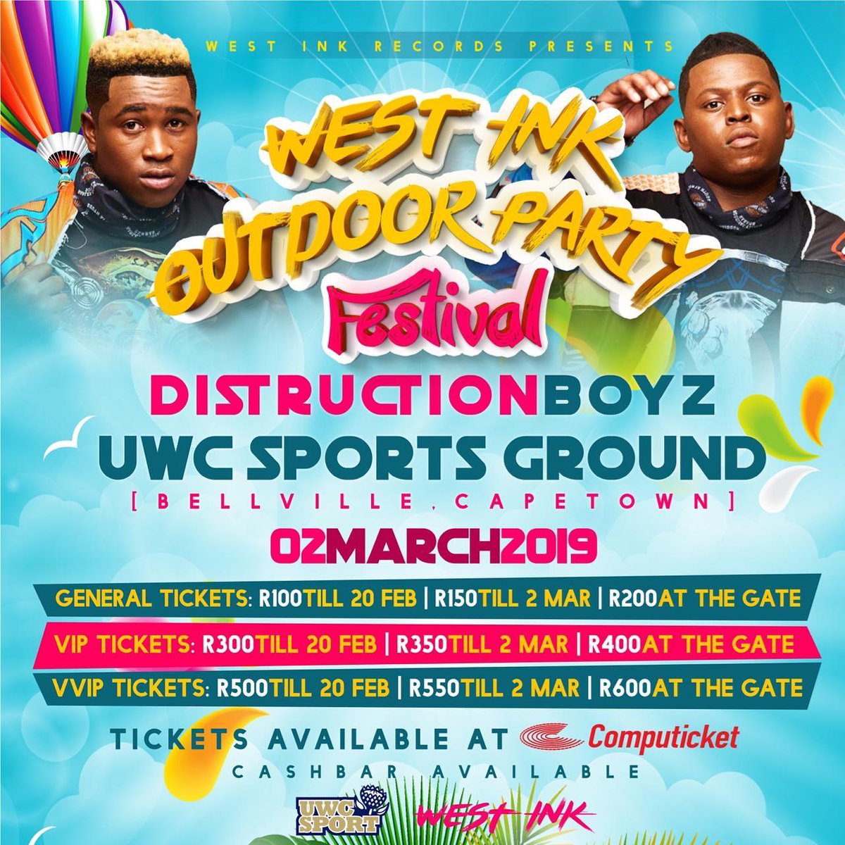 Mr_Ngqwebo's tweet photo. BEST GROUP YOU WILL EVER MEET!!!!
@distruction_boyz 🏟🌠🚀🍾🗝

Get your early bird tickets at #COMPUTICKETS 

#WestinkOutDoorPartyFest2019CapeTown👸🏟🔥🔥😷 

COME ON 🗣🚶‍♂ https://t.co/GpFJZrucra