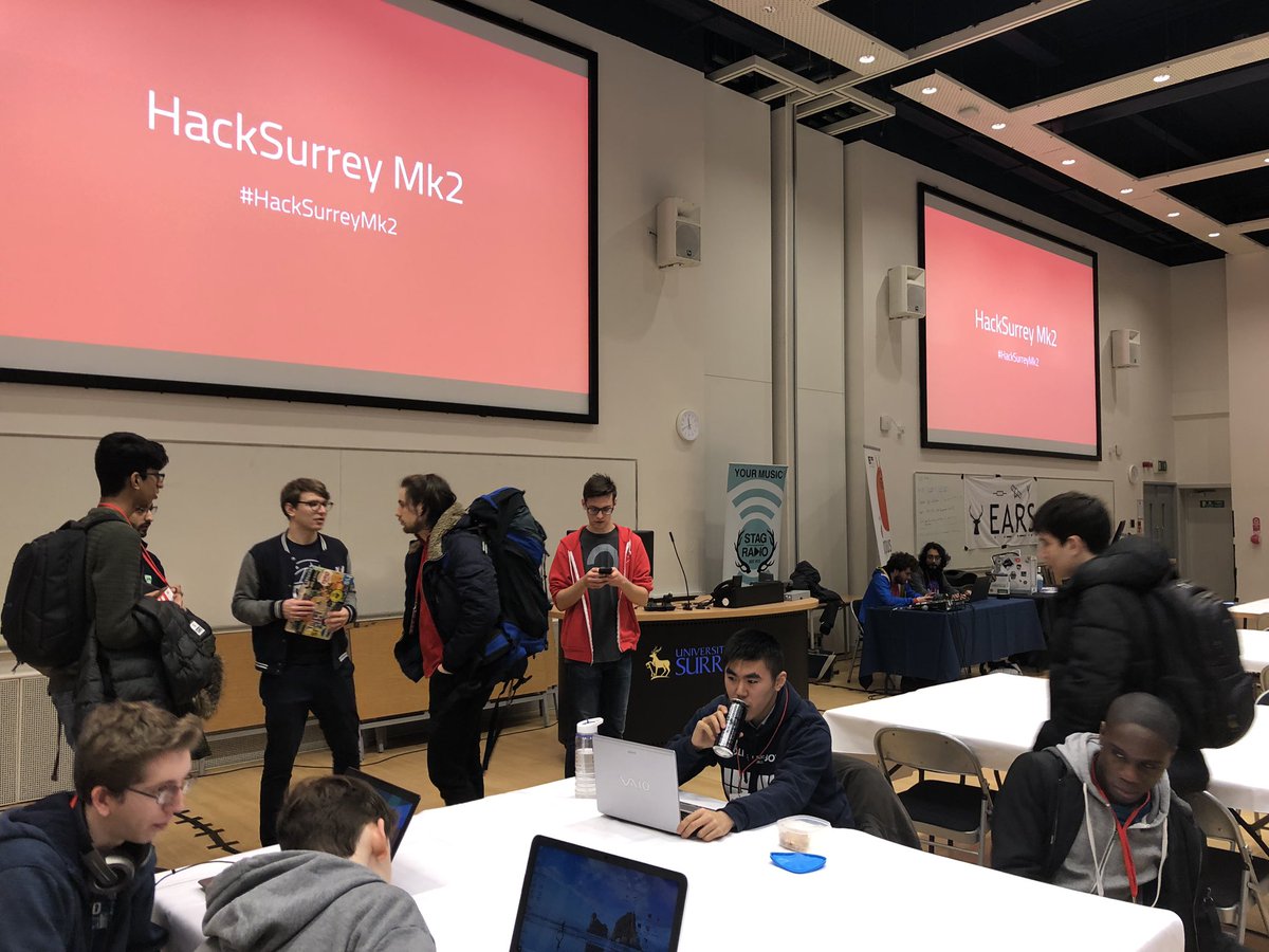 hacksurrey's tweet photo. The hackers are setting up! The competition will start soon🔥🔥 #HackSurrey #HackSurreyMk2 https://t.co/7BP1LGgxGd