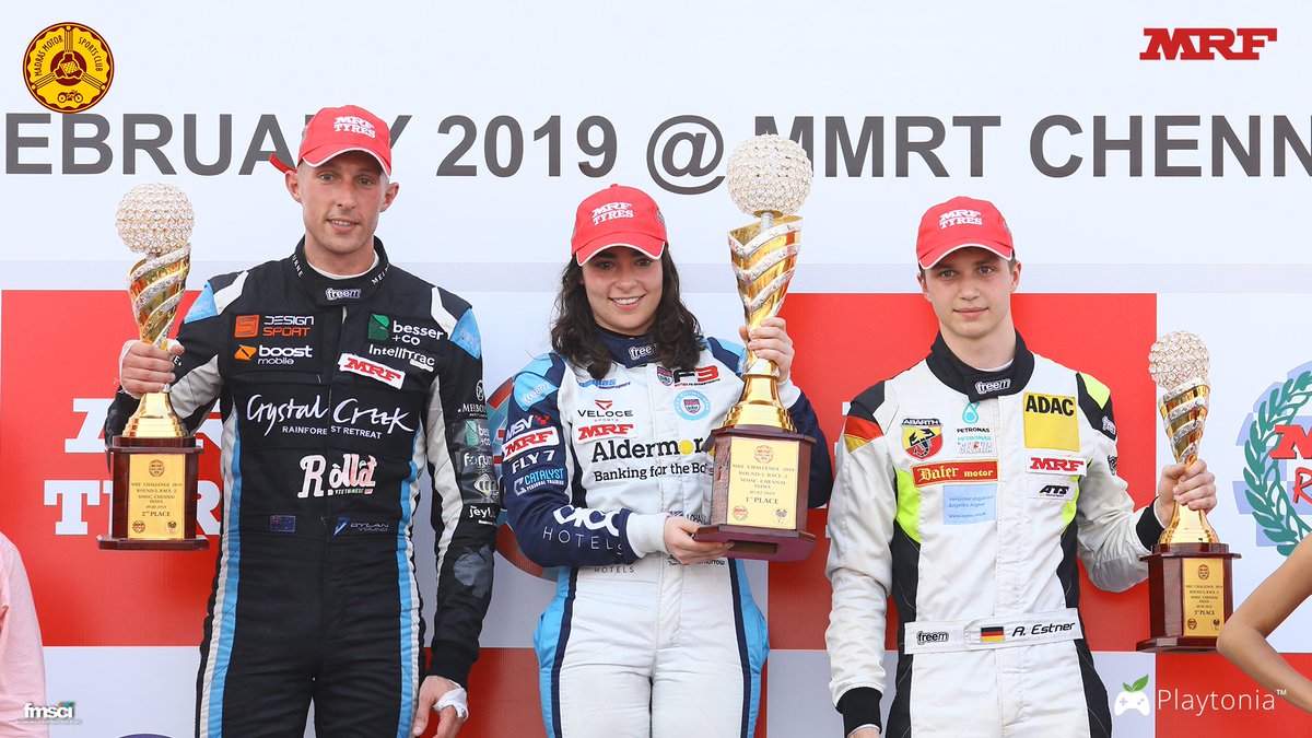 From Left,
Dylan Young(Left), Jamie Chadwick(Center), Andrea Estner(Right)
MRF 2000 Race 2
#MMSC #fmsci #Racing #MRF