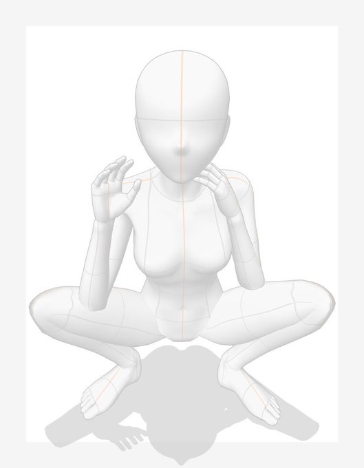 クリスタのデッサン人形を使ったらこんな感じ。ポーズ取らせるのがクソめんどくさい。絡みシーンとか設定するの死にそうだな。 