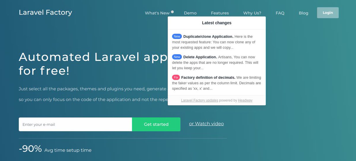 LaravelFactory's tweet image. We just started using this great tool @helloheadway

Our latest updates can be viewed @
headwayapp.co/laravel-factor…