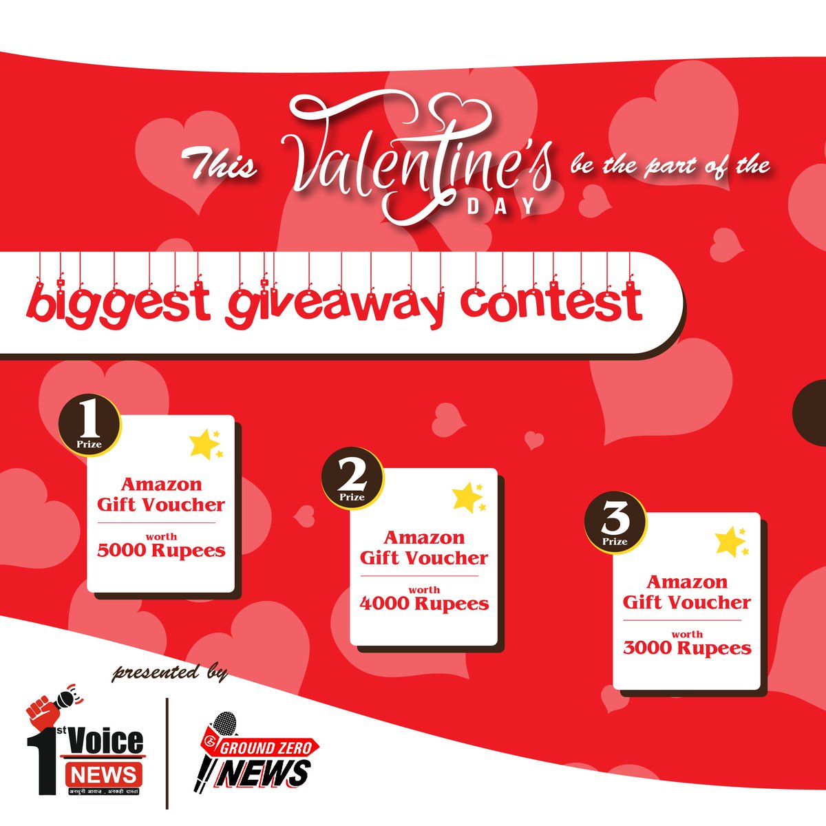 This Valentine's Day, win a chance to spice up your love life in a new way.
#Contest #FirstVoiceNews #ValentineDay #ValentinesWeek
Facebook:- https://t.co/YD85PeBXJ6
Instagram:- https://t.co/9N2RzDVQWb
Twitter:- https://t.co/mGGLVYsiEI
YouTube: https://t.co/rcrJYPT1v1 https://t.co/WJwvnlb5Nj
