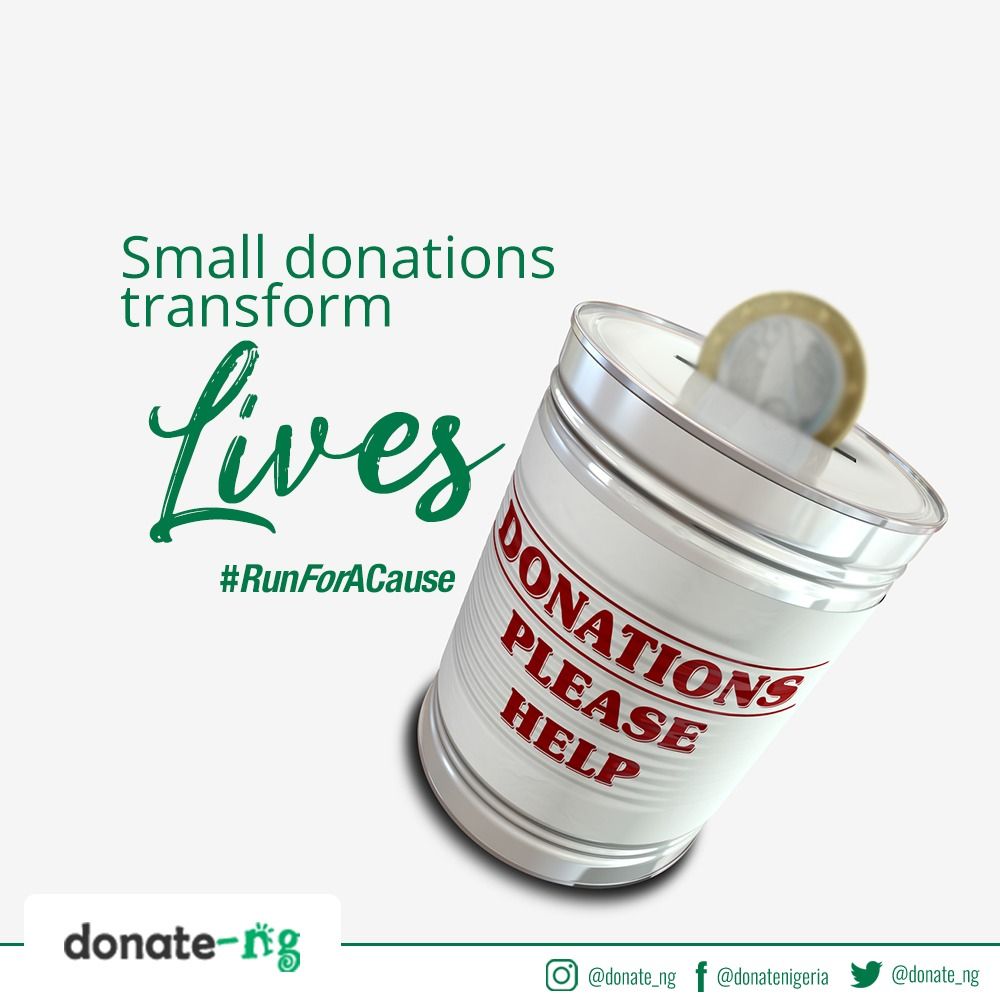 donate_ng's tweet photo. Every donation you make towards a life transform the world! Transform a life today!
#RunForACause #RunToSaveLives #WeRunLagos #LagosMarathon #CrowdFunding #Fundraising #Charity #Donations #Donate https://t.co/capSTg65ZU