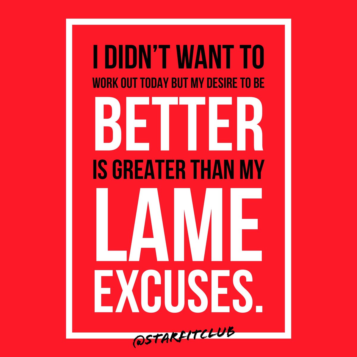 starfitclub's tweet photo. ONE MORE TIME FOR THE PEOPLE IN THE BACK 🗣🗣🗣 DO NOT SUCCUMB TO YOUR LAME EXCUSES‼️ BE BETTER‼️ RIGHT HERE‼️ RIGHT NOW ‼️ BIT BY BIT‼️ STEP BY STEP‼️LET’S GO‼️#QOTD #SouthJersey #SouthJerseyFitness https://t.co/4XvX3x8EiM