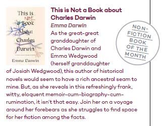 emma_darwin's tweet photo. "This refreshingly frank, witty, eloquent memoir-cum-biography-cum-rumination..." Hyperventilating to hear from @publicityhannah that This is Not a Book About Charles Darwin is @SagaUK Mag's #NonFiction Book of the Month @HhouseBooks @HardmanSwainson https://t.co/4yWLbfLfSv https://t.co/dt1ZADcFaQ