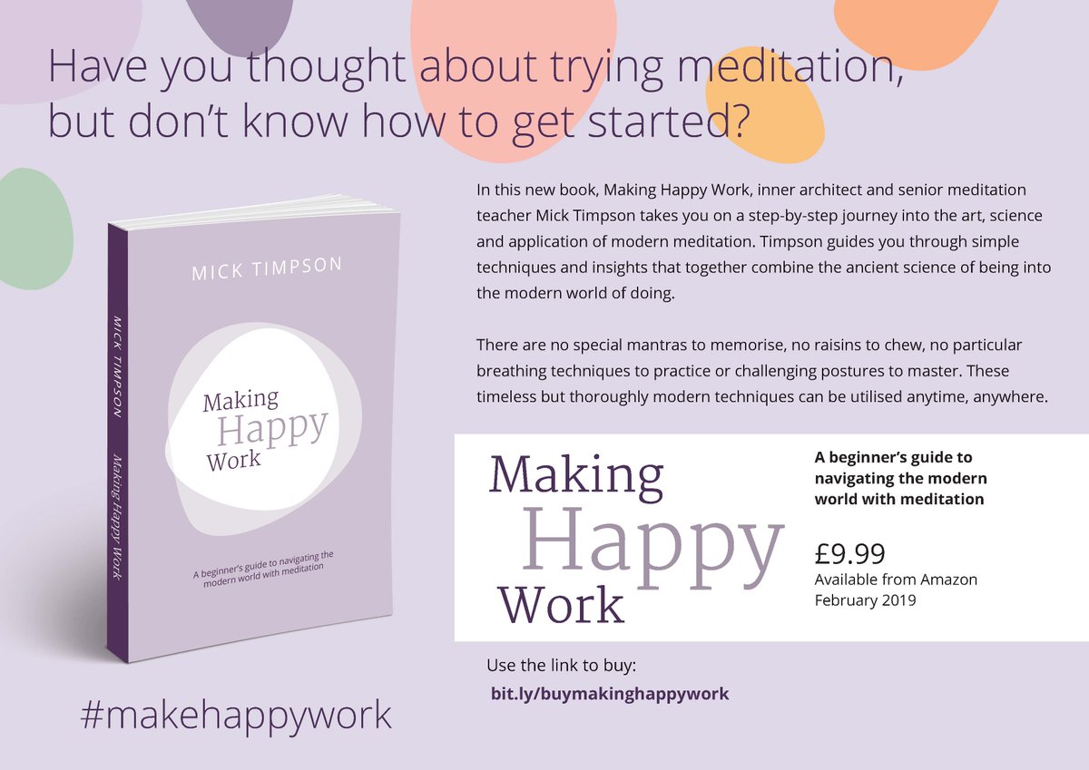 beanddonow's tweet photo. 💥 3️⃣ days to go! 💥

Have you ever thought about trying #meditation, but don't know how to get started? 'Making Happy Work' is for you! 

Available from Friday! 

https://t.co/DupDayrrSk

#MakeHappyWork https://t.co/OAzw3lBwq1