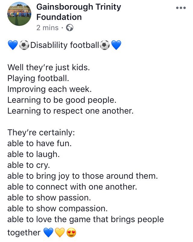 GTFCFoundation's tweet photo. Amazing disability session at the weekend! 
#disabledfootball #abilitycounts #human #disability #football #paralympics #fun #coaching https://t.co/2J9b95NPez