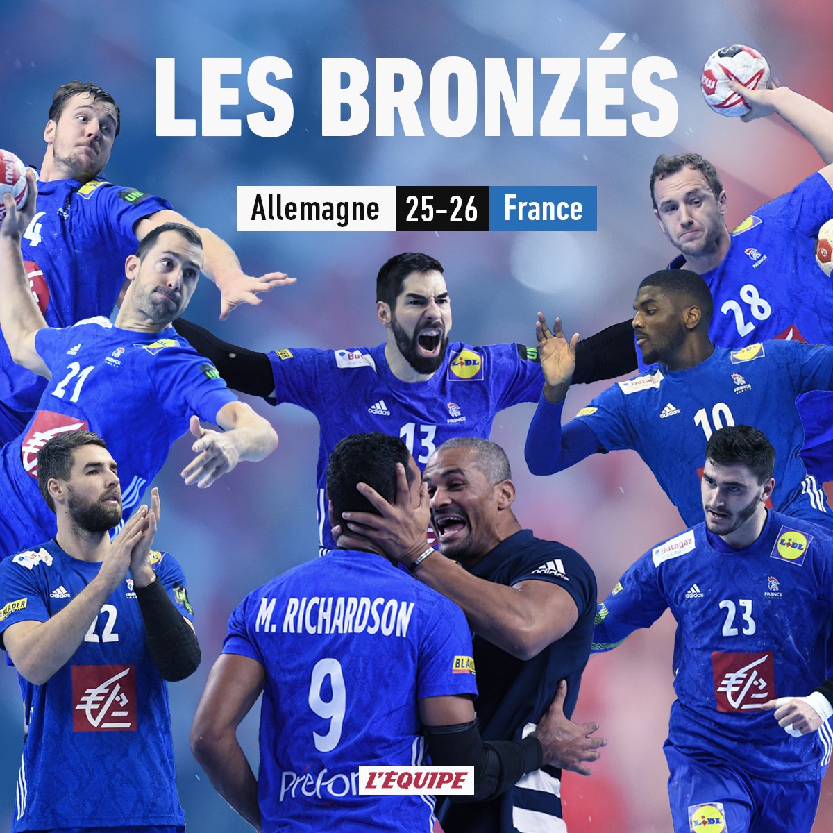 Uniformation (@uniformation_) on Twitter photo Félicitations à l'équipe de #France masculine de la <a href="/ffhandball/">FFHandball</a> qui a terminé son #Mondial @ihf_info à la troisième place ! 🥉🇫🇷
#SoutenirCeuxQuiSengagentPourLeSport #BleuEtFier #Handball 🤾♂️🤾♀️ Félicitations à l'équipe de #France masculine de la <a href="/ffhandball/">FFHandball</a> qui a terminé son #Mondial @ihf_info à la troisième place ! 🥉🇫🇷
#SoutenirCeuxQuiSengagentPourLeSport #BleuEtFier #Handball 🤾♂️🤾♀️