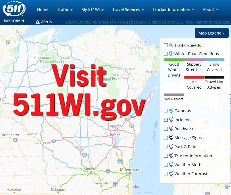 511 Wisconsin Road Conditions Map