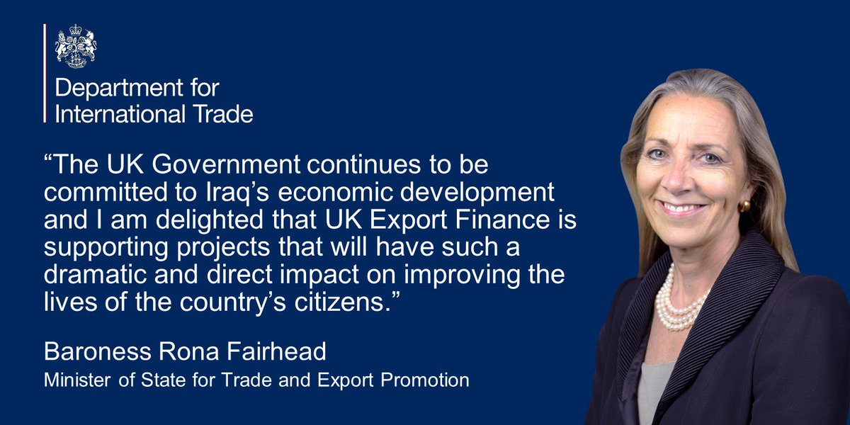 🏭 <a href="/UKEF/">UK Export Finance</a> today announced over $1bn in financial support to help UK firms build two new power stations in Iraq 👉bit.ly/2S9aekW  

The money will also be used to refurbish and build electricity substations across the country, providing vital ⚡️supplies #ExportingisGREAT