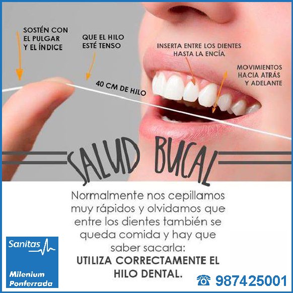 MDPonferrada's tweet photo. 👉El hilo dental elimina la placa y las partículas de comida de lugares que el cepillo dental no puede alcanzar fácilmente. 
😉 Nos encanta verte #Sonreír ☎️ 987 42 50 01 🖥️ https://t.co/G0ErLbFSSE
#Implantes #Ortodoncia #Blanqueamiento #LimpiezaDental #Dentista #Ponferrada https://t.co/pqVvJY9iz4