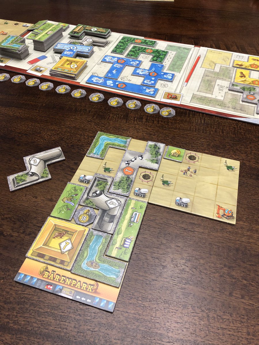 Finally played Barenpark, a quick tile laying game for 2-4 players. It’s gonna hit the table again.