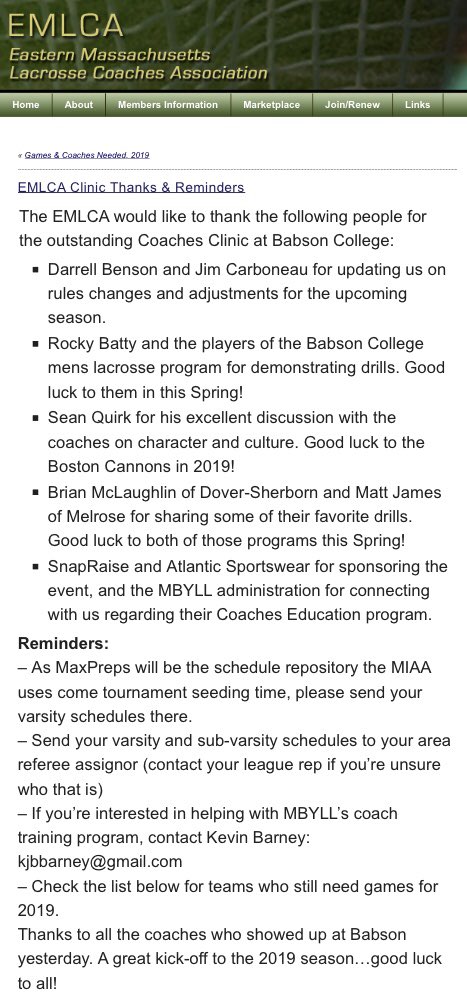 Info for coaches from yesterday: