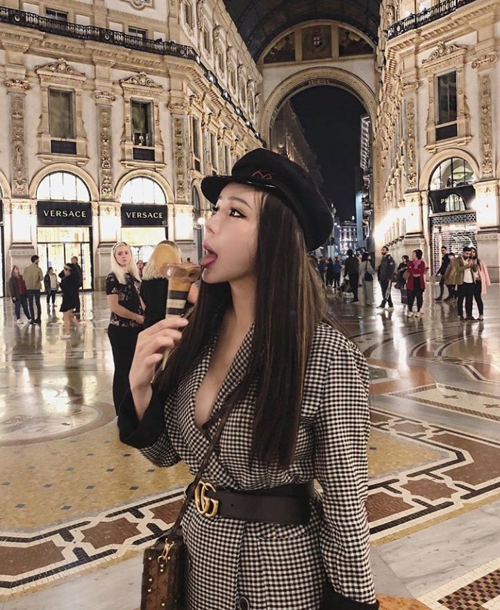 "Acting extra? Well yes. I do like to dress classy at times. As well now time to tease with what my tongue can do."