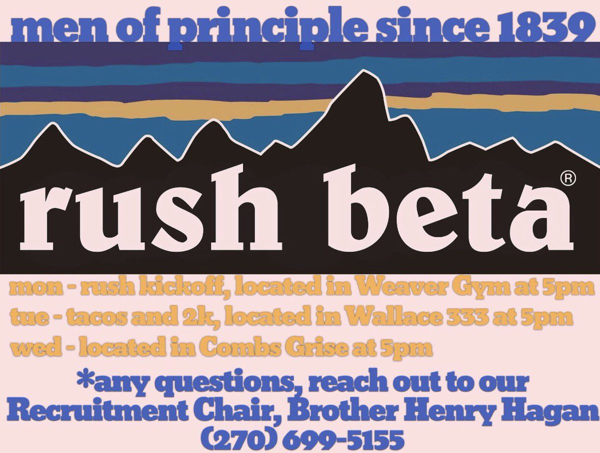 Here is where you can find us this week. Come out and see us! #rushbeta