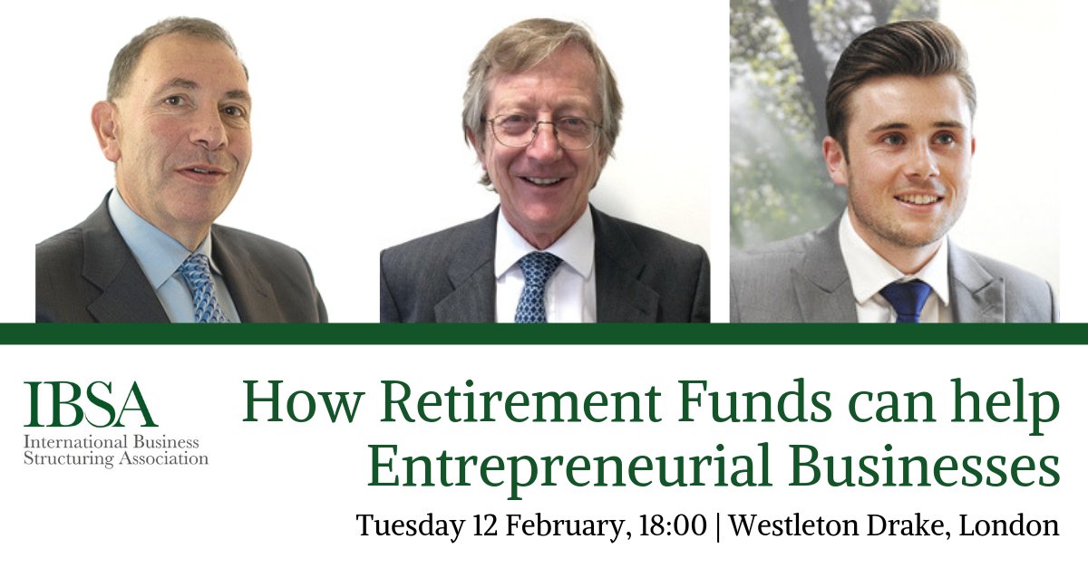 TheIBSA's tweet photo. #pensions can be an effective way for entrepreneurs to get money out of their company. @NigelSloamandCo, John Mather and Edward Cole will discuss the use of retirement planning structures in business ventures on 12 February in London. Find out more at https://t.co/ykarDa2quW https://t.co/VUmWoGPC85