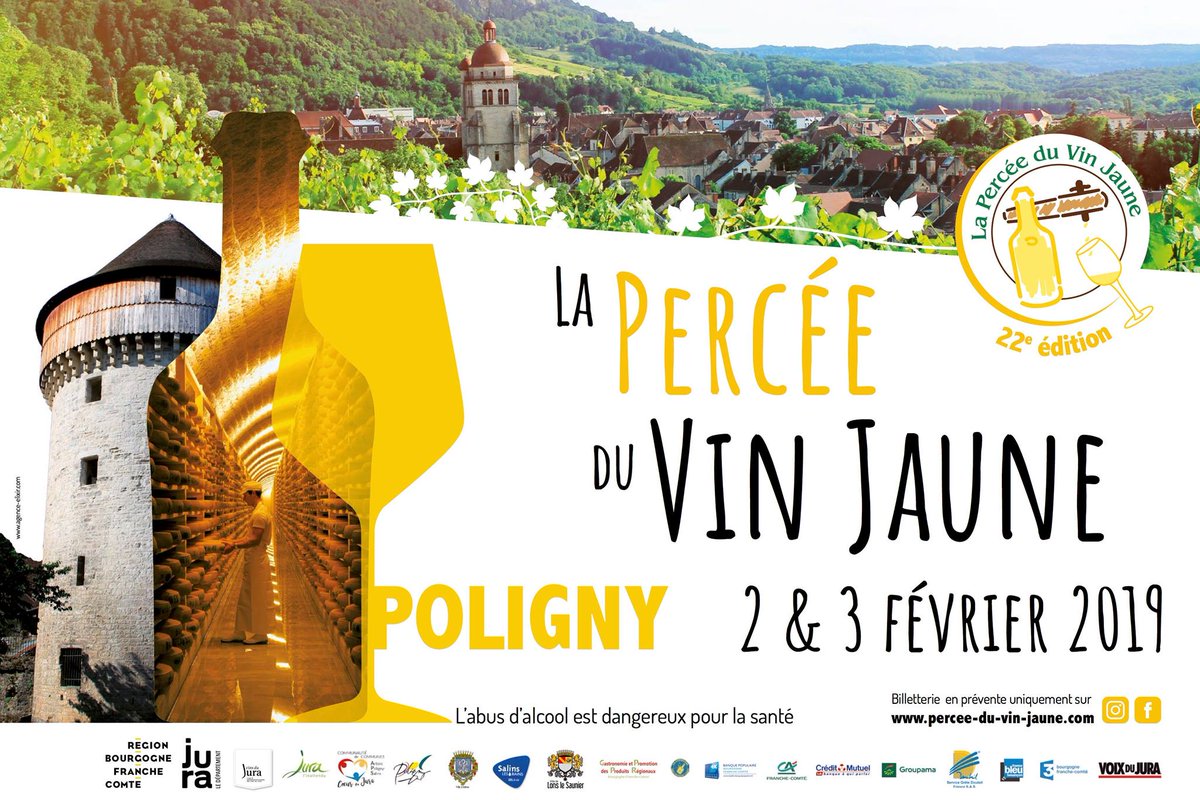 BFC_Tourisme's tweet photo. Dégustation du vin jaune ✔️  Animations musicales ✔️ Atmosphère festive ✔️ Manifestation unique ✔️ 
👉 On vous attend les 2 et 3 février à Poligny pour la 22ème édition de la Percée du Vin Jaune !     https://t.co/BZPUOD0f4V https://t.co/zCBPydLWlM