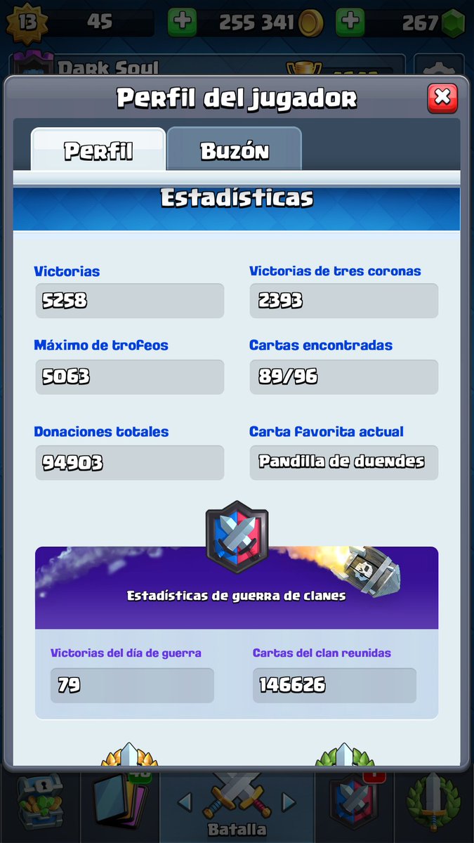 Vendo cuenta de Clash Royale:
Contiene 5 cartas maxeadas: Pandilla de Duendes, Valkiria, gigante, Zap y esbirros de a 3.
Cuenta con buenas estadísticas.
Contiene 255.000 de oro y 260 gemas.
Récord: 5060 aprox
Rt pls