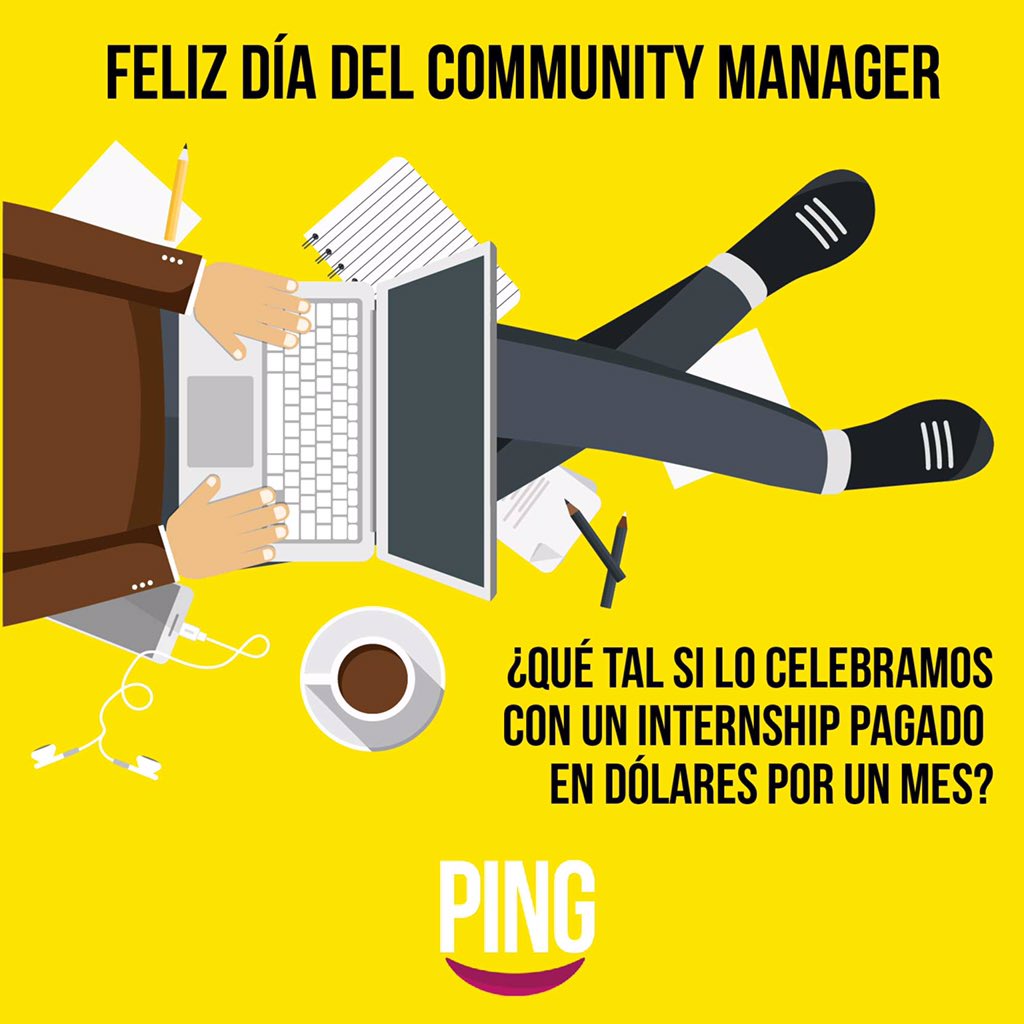 ping_social's tweet photo. Celebremos el día del #Communitymanager con una Pasantía #Internship pagada en dólares en #PingSocial 💪👍🌟 llena el formulario y aplica desde cualquier parte del mundo 🌍 👉https://t.co/9A2pzlQhNH👈 #diadelcommunitymanager https://t.co/mC7nD7okqJ