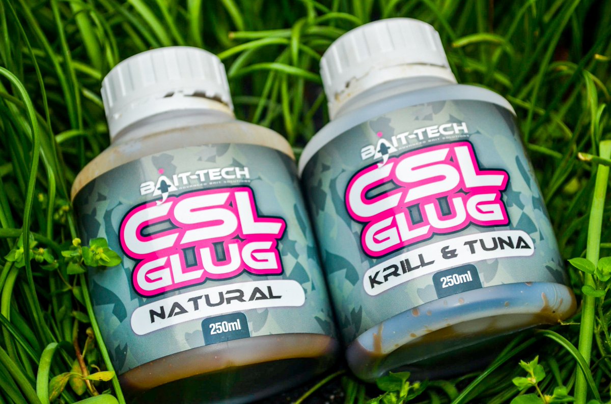 BaitTech's tweet photo. NEW FOR 2019 | Are the CSL Glugs! Coming in Natural or Krill &amp; Tuna Flavours this high protein liquid food source is irresistible to carp. Perfect for dipping hook baits, glugging boilies and boosting spod mixes, groundbaits or stick mixes this is an edge every angler needs! https://t.co/ya7tFgxtVZ