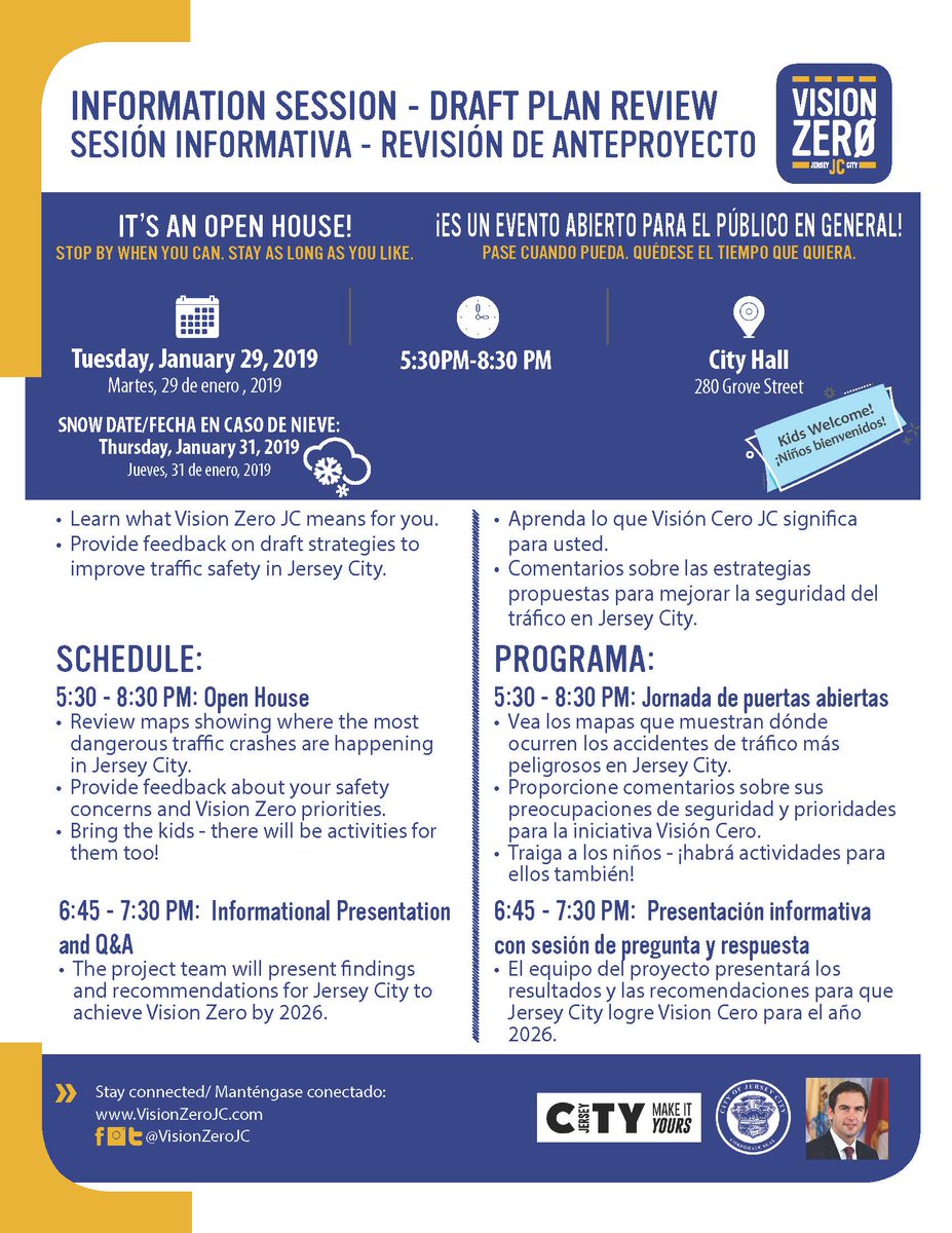 Join us for the final public meeting of the Vision Zero Action Plan development process. The Action Plan will be presented to the public for any final comments tomorrow, January 29 at 5:30 PM in the City Hall Council Chambers.