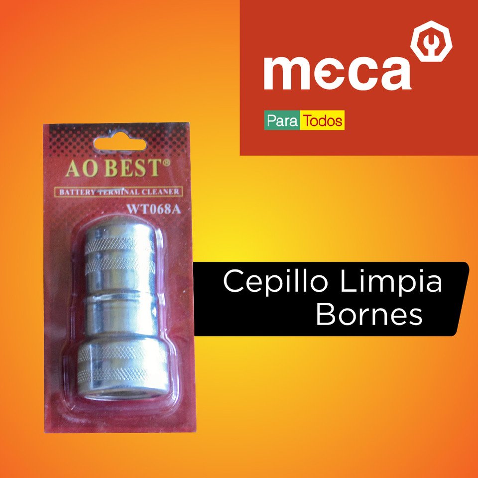 #28Ene ¿Cansado del mal contacto de los bornes de tu carro con la batería? Para eso necesitas un Cepillo Limpiador y ya no sufrirás más. Que esperas ¡VISITA NUESTRAS TIENDAS! En <a href="/MecaParaTodos/">Meca Para Todos</a> estamos para servirte.