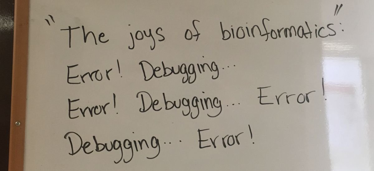 JLDudycha's tweet photo. This entry in our #LabHaiku project comes from @shoebutterbean (aka grad student Rachel Schomaker), who found her #bioinformatics code auto-generated haiku.  While it's not something *I've* ever experienced,  I do love the symmetry of the poem.  #scicomm https://t.co/PEKJ5grvyu