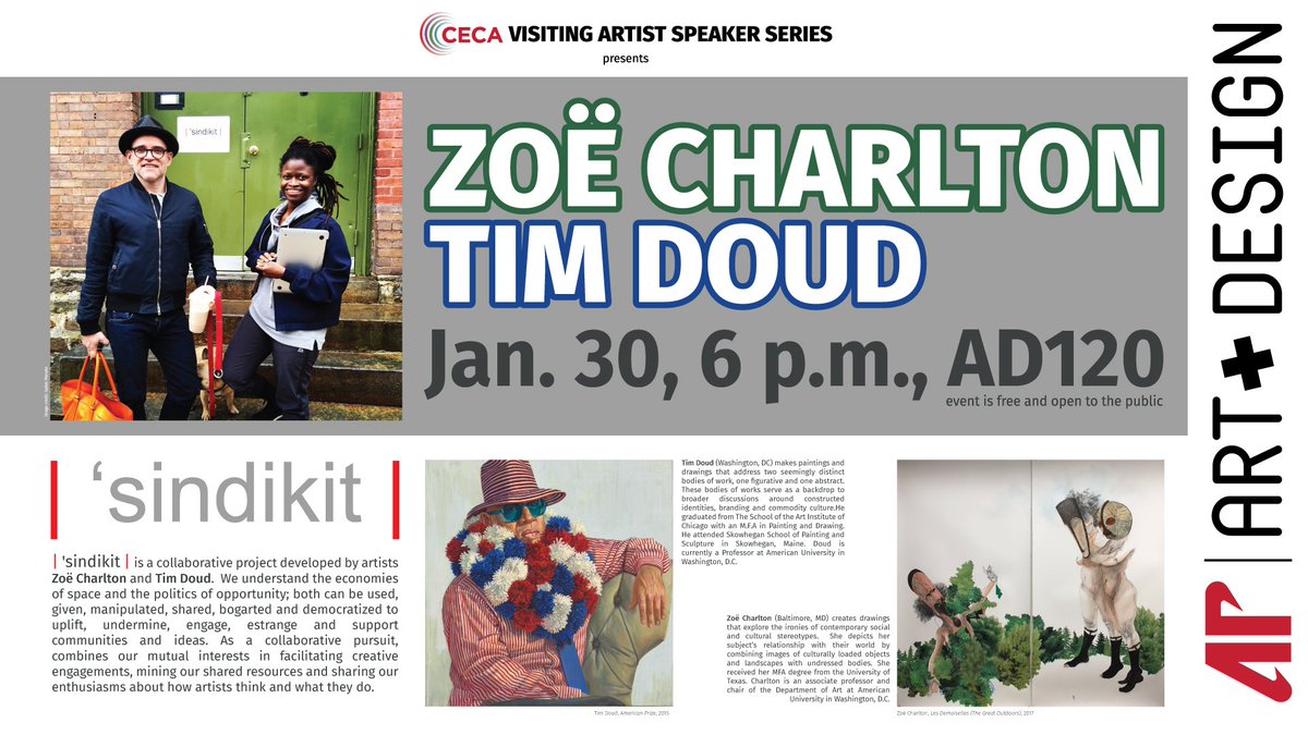 Art + Design welcomes Charlton, Doud for collaborative artist lecture - mailchi.mp/e9e58dfaa86a/a…