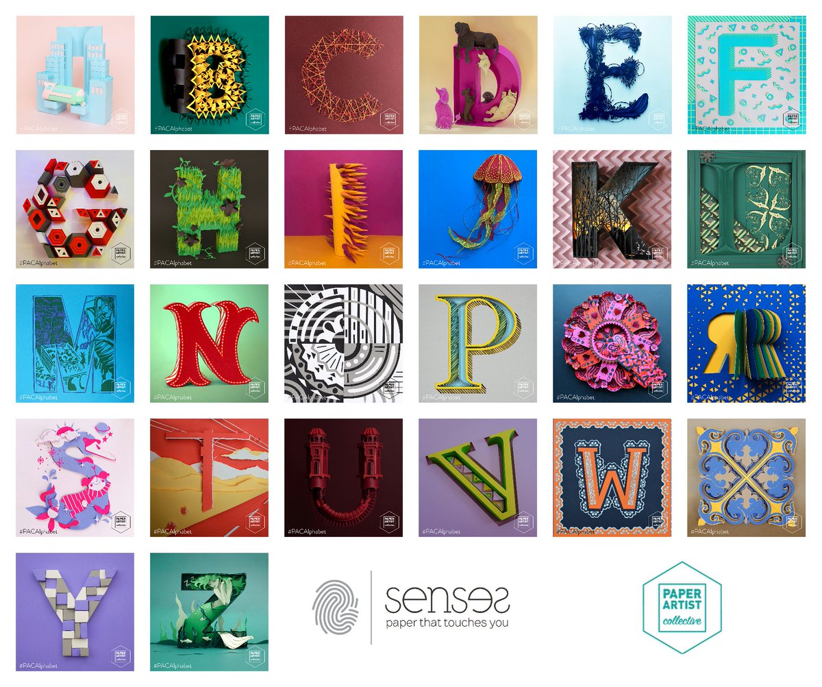 Wigstonpaper's tweet image. Take a look at our latest collaboration with the Paper Artist Collective!  A complete alphabet made out of paper by 26 artists from 12 different countries.  Made entirely with Senses Paper!  wigstonpaper.com/2019/01/28/pap…