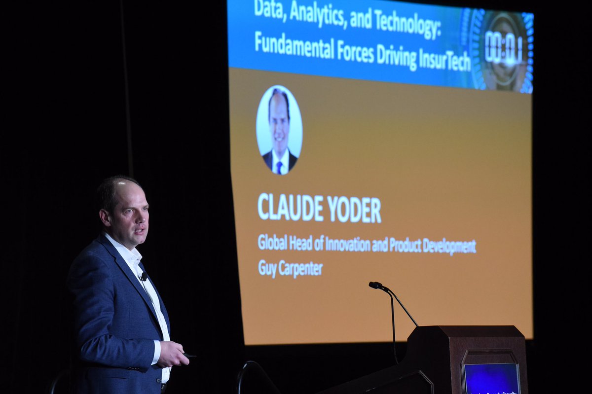 TeamAPCIA's tweet photo. #Insurtech appears poised to change the future of insurance #DataAnalytics w/ Claude Yoder Global Head of #Innovation and #ProductDevelopment #technology
@GuyCarpenter #ERT19 https://t.co/oHDFi58Y8i