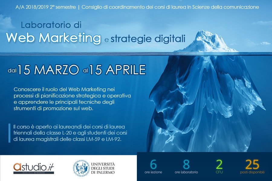astudioNews's tweet photo. In collaborazione con l'Università degli studi di Palermo, dal 15 marzo al 15 aprile prossimo si svolgerà un Laboratorio di Web Marketing e strategie digitali dedicato agli studenti dei corsi di laurea in Scienze della Comunicazione.
https://t.co/UXEG0rJUfm https://t.co/VYKdtb63Va