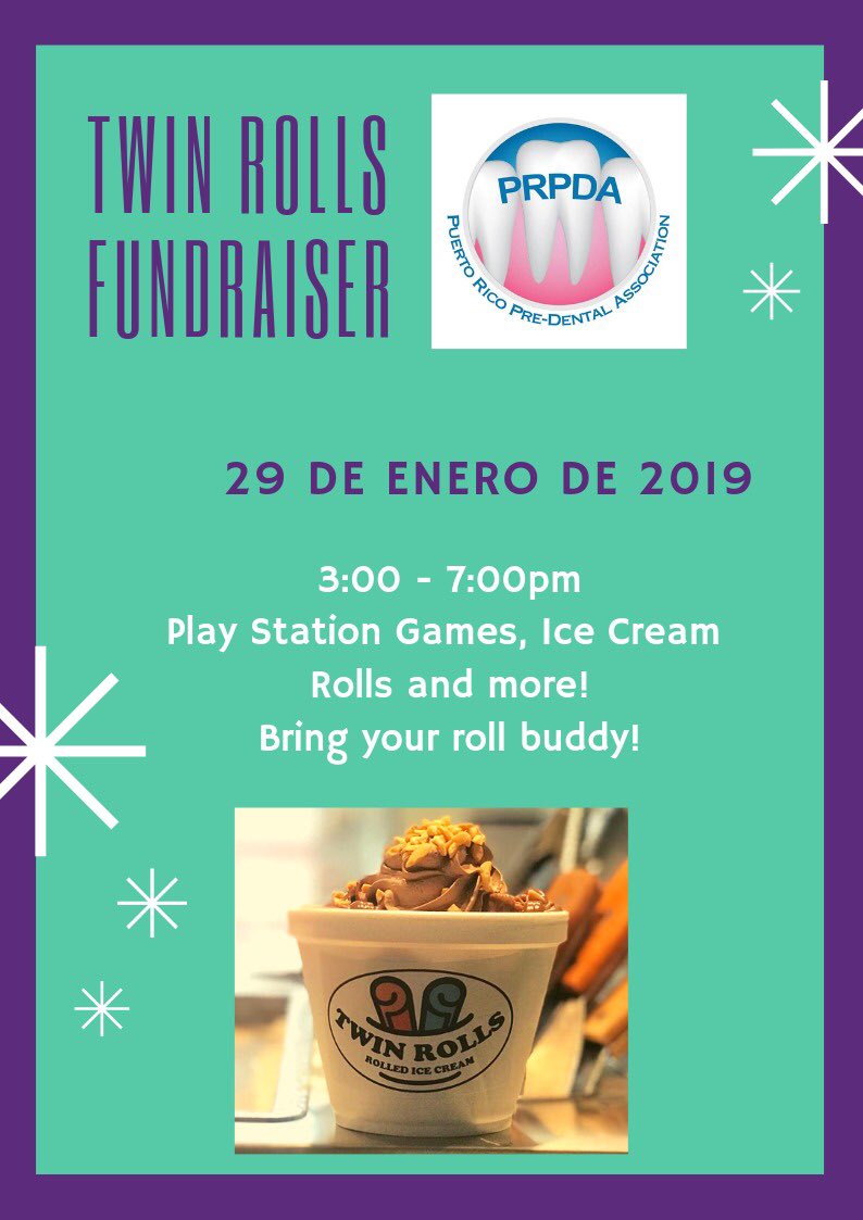 prpdaRUM's tweet photo. Full day tomorrow!😋
- Funraiser @ Twin Rolls
- Charla de Internados
Descubre tus nuevas oportunidades dentro del campo de la Odontología!
TE ESPERAMOS! #PRPDA #DentalSquad802 https://t.co/VEm8QWAa99