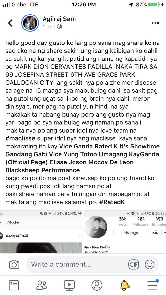 soooooomiloo's tweet photo. Nabasa ko lang to. Ayan sumagot sila. Si @ElisseJoson nagbigay mg video greeting, si @hashtag_mccoydl nagpunta kay bagets. Bless your good hearts #Mclisse. ❤️ Pagaling ka Mark! https://t.co/rlhEFVS9WL