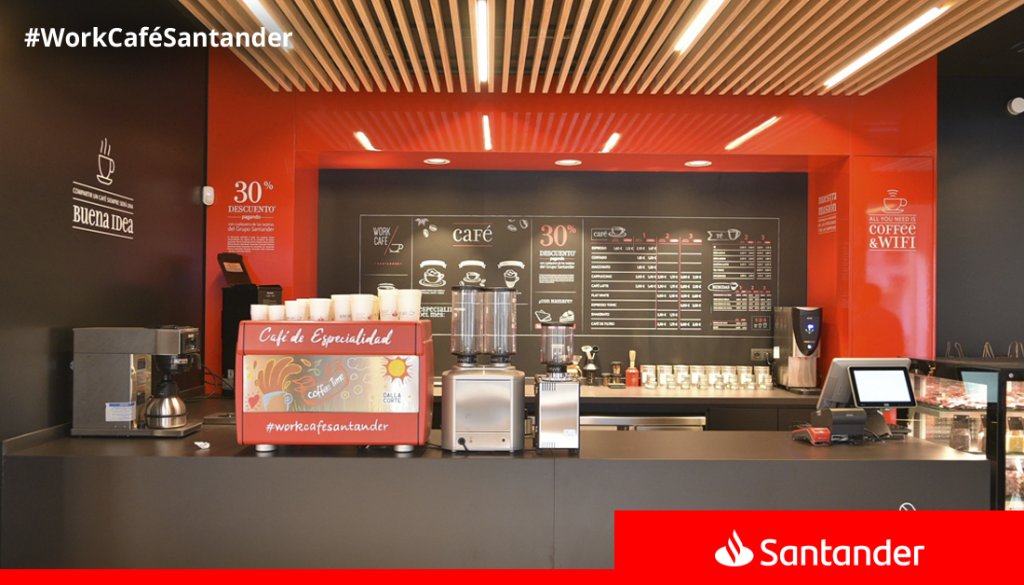 santander_es's tweet photo. Si un #WorkCaféSantander os sabía a poco, ¡hoy damos la bienvenida a nuestro nuevo espacio en la Calle Velázquez 31, Madrid! Si necesitas combinar un espacio de co-working con wifi gratis y un buen cappuccino, ¡bienvenido a nuestras instalaciones! https://t.co/5YMc959NJ4