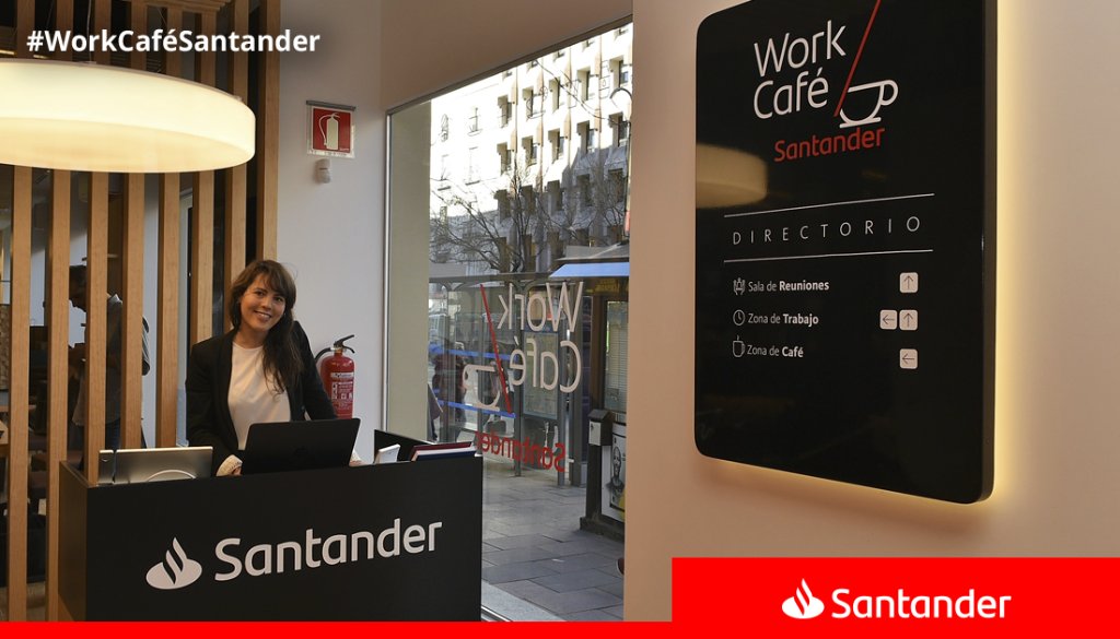 santander_es's tweet photo. Si un #WorkCaféSantander os sabía a poco, ¡hoy damos la bienvenida a nuestro nuevo espacio en la Calle Velázquez 31, Madrid! Si necesitas combinar un espacio de co-working con wifi gratis y un buen cappuccino, ¡bienvenido a nuestras instalaciones! https://t.co/5YMc959NJ4