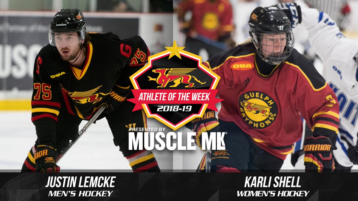 🏒Congratulations to Justin Lemcke (MHKY) and Karli Shell (WHKY) on being named Gryphon <a href="/MuscleMLKCAN/">Muscle MLK Canada</a> Athletes of the Week! #GryphonPride ➡️gryphons.ca/news/2019/1/28…