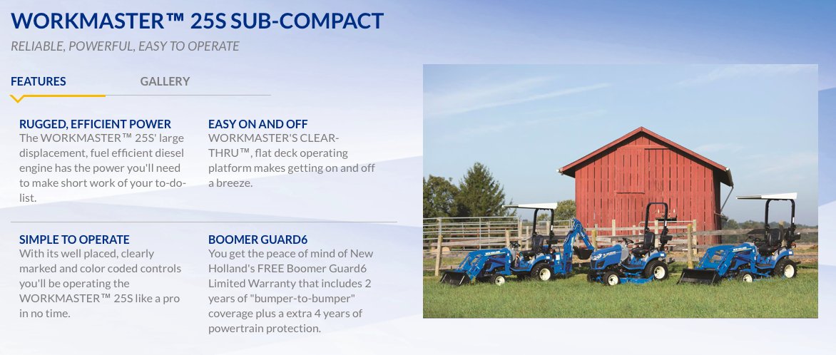 The <a href="/NHAgriculture/">New Holland North America</a> Workmaster25S is a small-but-mighty subcompact #tractor that can handle all of your chores, big and small! Learn more and come by to get behind the wheel of your new #tractor! agriculture1.newholland.com/nar/en-us/equi…