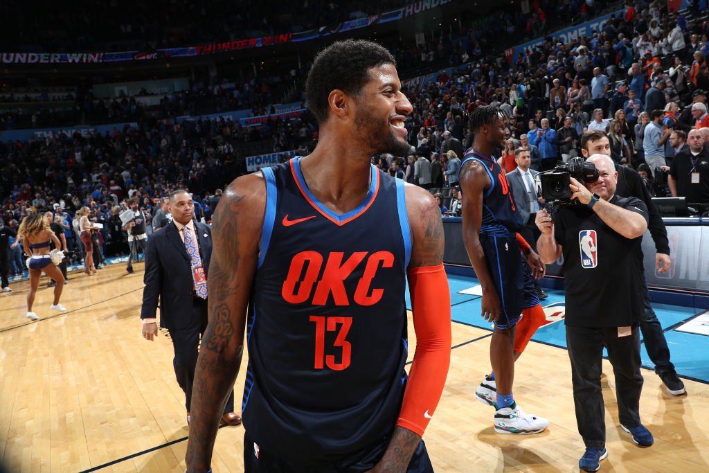 BleacherReport's tweet photo. MVP Watch for Paul George 👀

- Averaging career highs in PTS and REB
- 1st in total steals
- 3rd in 3PM
- Thunder sit at 3rd in the West
- DPOY candidate https://t.co/nYqadH9gLd