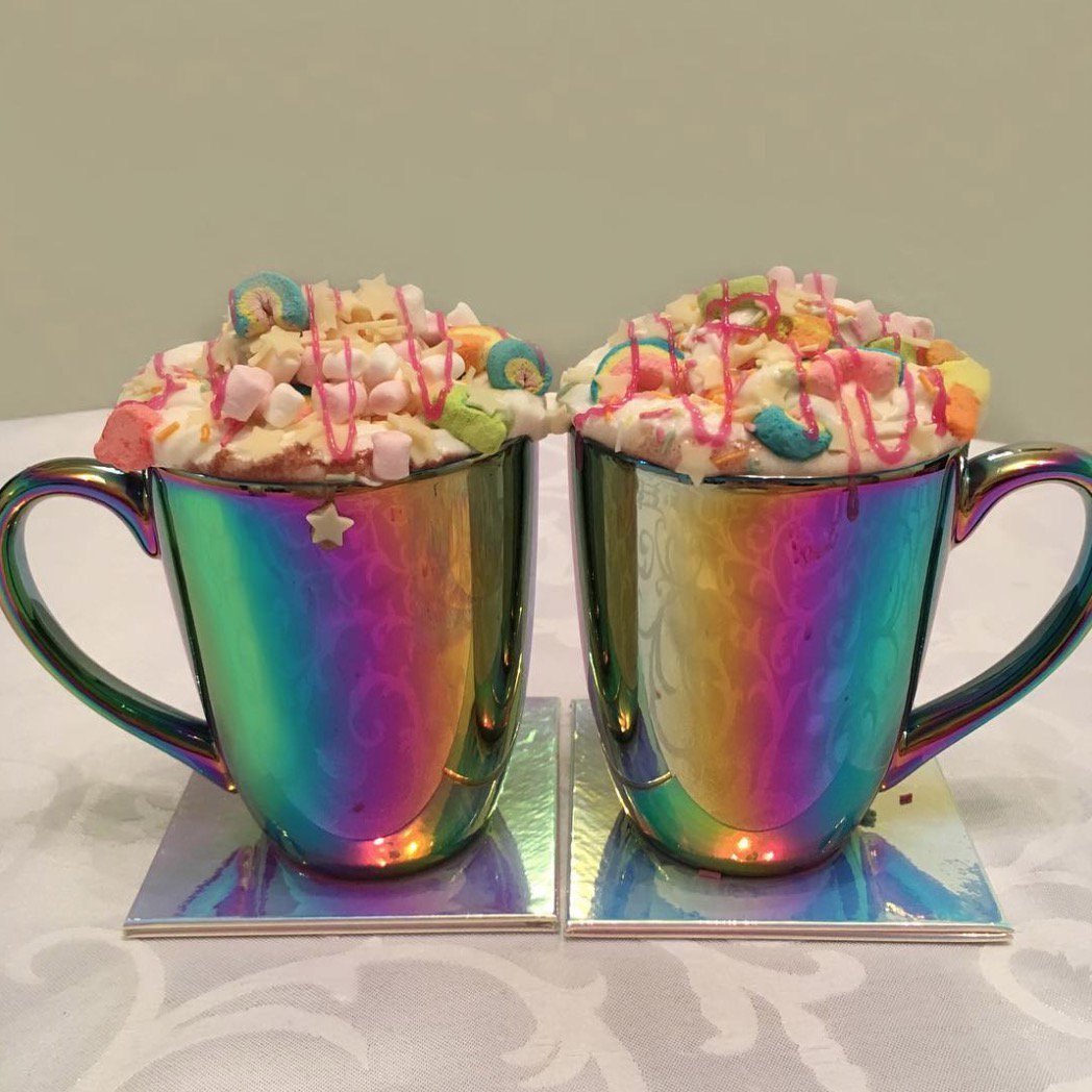 asda's tweet photo. How amazing do these hot chocolates look in our iridescent mugs? #HotChocolateGoals π See our whole range of multicoloured products here: https://t.co/cEI8T8Etpx Thanks to Emma on Instagram for the fantastic pic π https://t.co/0cwrJkmJbn