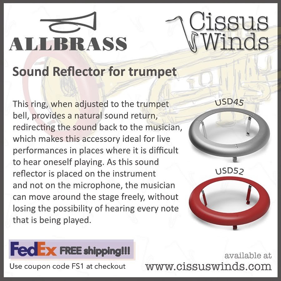 CissusWinds's tweet photo. All Brass Sound Reflectors are back at Cissus Winds!
To get the Free Shipping offer, use coupon code FS1 at checkout. 
#soundreflector #trumpet #brasswind #allbrass https://t.co/P6ok40Teur