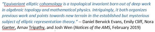 amermathsoc's tweet photo. Read "Representation Theory and the Elliptic Frontier" in Feb Notices of the AMS at https://t.co/DExVwnLl92 and be inspired to apply by Feb 15 for @NSF-funded #AMSMRC19 Geometric Representation Theory and Equivariant Elliptic Cohomology summer session https://t.co/GodkeTeSqS. https://t.co/23JhF1LKoh