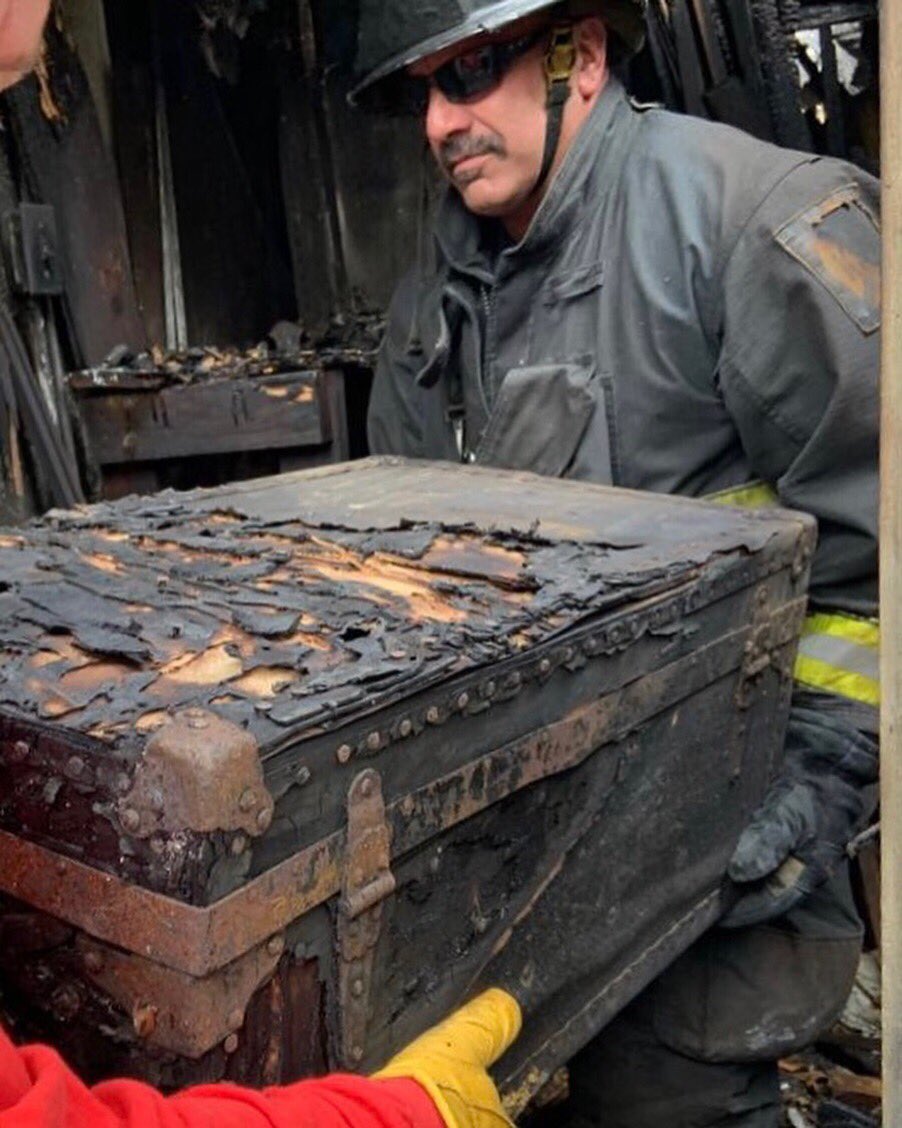 HialeahFD's tweet photo. Fire crews returned to the scene of a residential house fire that occurred  a week ago to assist the homeowner in recovering some  family valuables including his father’s WWII uniform. #HFD #hialeah #firedepartment #hialeahfiredepartment #firerescue https://t.co/CQZrXNv4k0