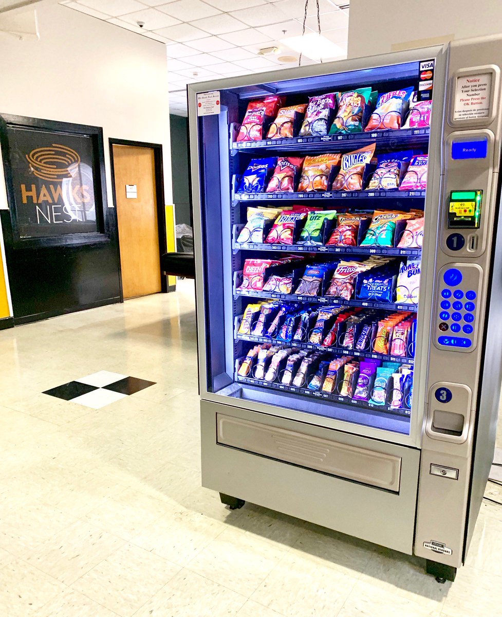 UNCP_hawksnest's tweet photo. Need a quick snack? Come by the Hawks Nest game room and use our brand new snack vending machine! @UC_Dir @UNCP_UC @uncpembroke https://t.co/Zx3ILGjDI1