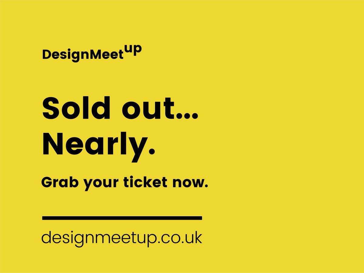 We love you guys! Tickets are almost gone already! 

Make sure you grab your ticket at designmeetup.co.uk and join us on Wednesday 6 Feb for an awesome talk from @owen_ubd of @ubd_studio.