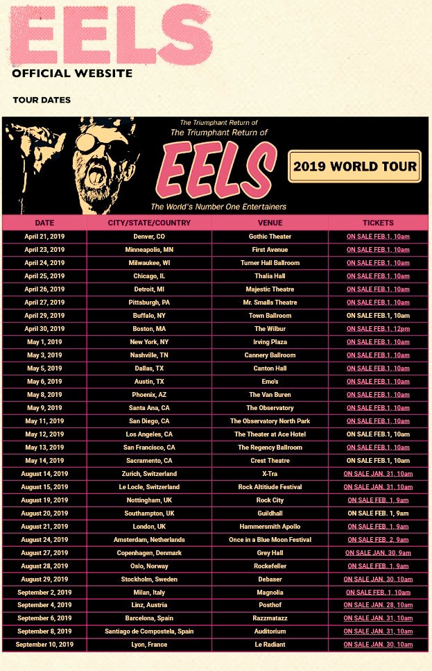 Als dat geen mooie blanco agenda is van <a href="/THE_EELS/">EELS</a> tijdens <a href="/pukkelpop/">Pukkelpop</a>?! #pkp19