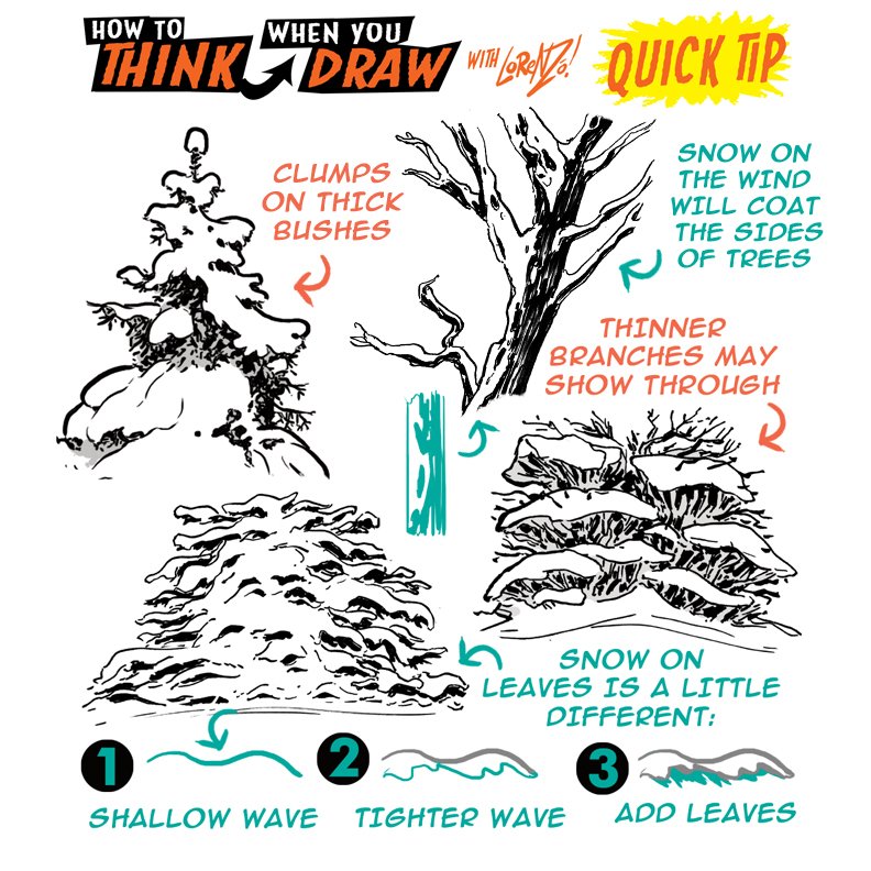 Today's #HowtoTHINKwhenyouDRAW QUICK TIP is all about adding SNOW to TREES and BUSHES! I've uploaded EVERY TUTORIAL we've EVER DONE into one MASSIVE ENDLESS GALLERY, right HERE:instagram.com/etheringtonbro… #conceptart #gamedev #animationdev #gameart #indiegame #drawing #tutorial #ART