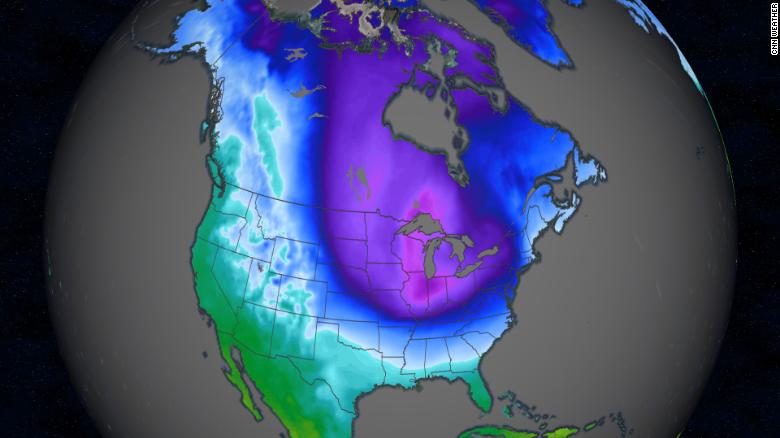 CNN's tweet image. It's about to get absurdly cold for much of the US cnn.it/2G35Mh4