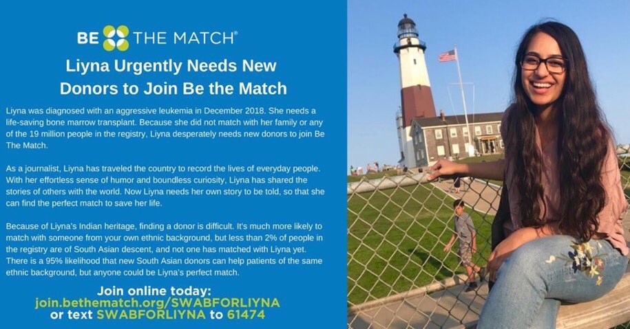latguild's tweet image. One of our newest @latimes coworkers, senior podcast producer @liynaanwar, has been diagnosed with leukemia and is searching for a @BeTheMatch donor for a life-saving bone marrow transplant. 

To help, especially if you’re of South Asian descent, text SWABFORLIYNA to 61474.