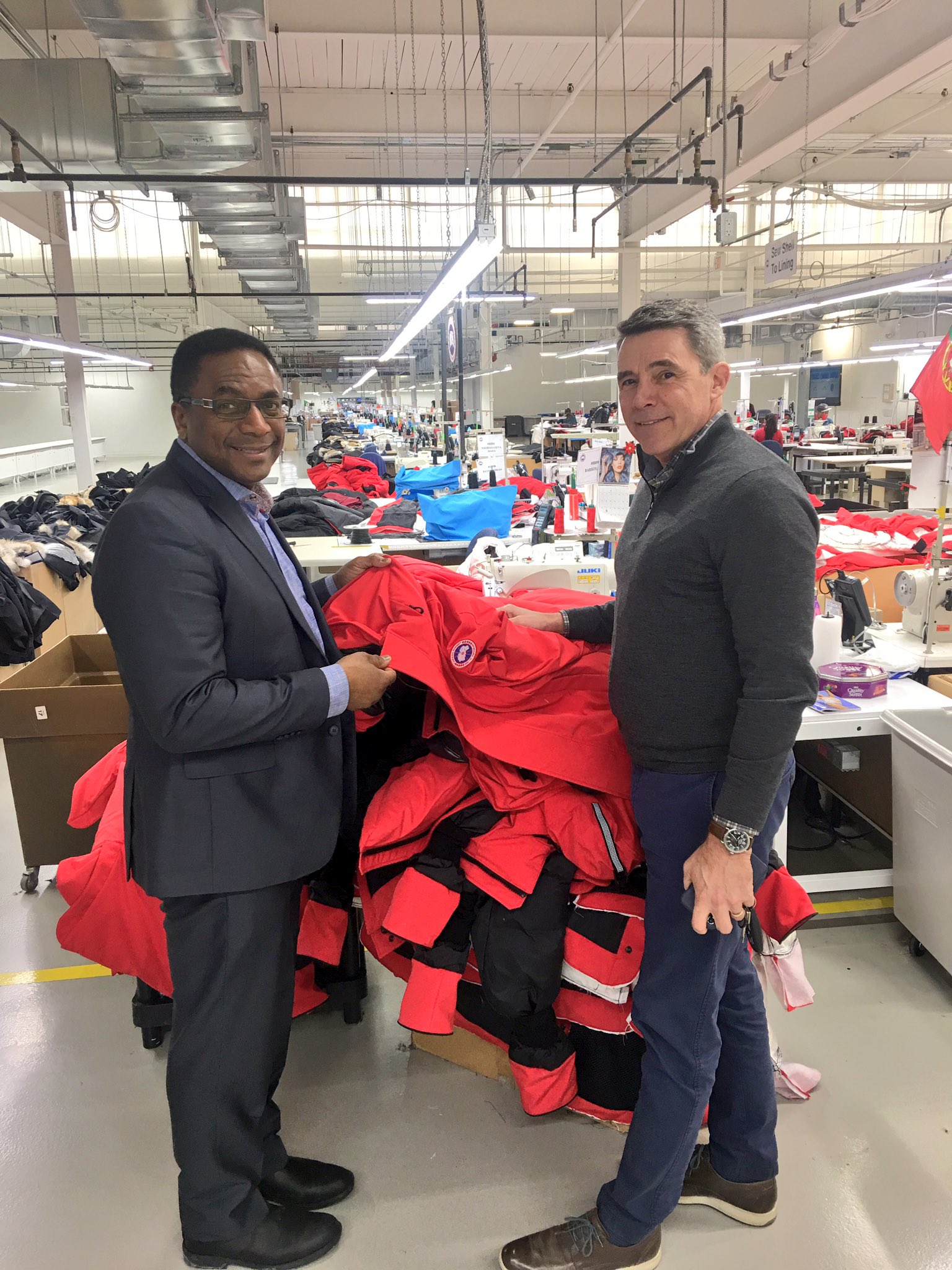 Councillor Michael Thompson on X Great meeting with John Moran EVP Manufacturing and Supply Chain Canada Goose this morning. The City is working with CanadaGooseInc as it looks to expand its operation
